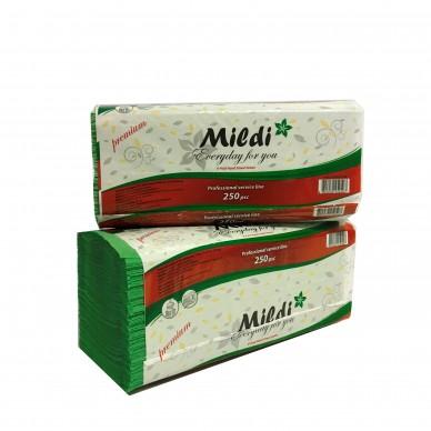 Рушники паперові V-V складання Mildi Premium 250 аркушів, салатові